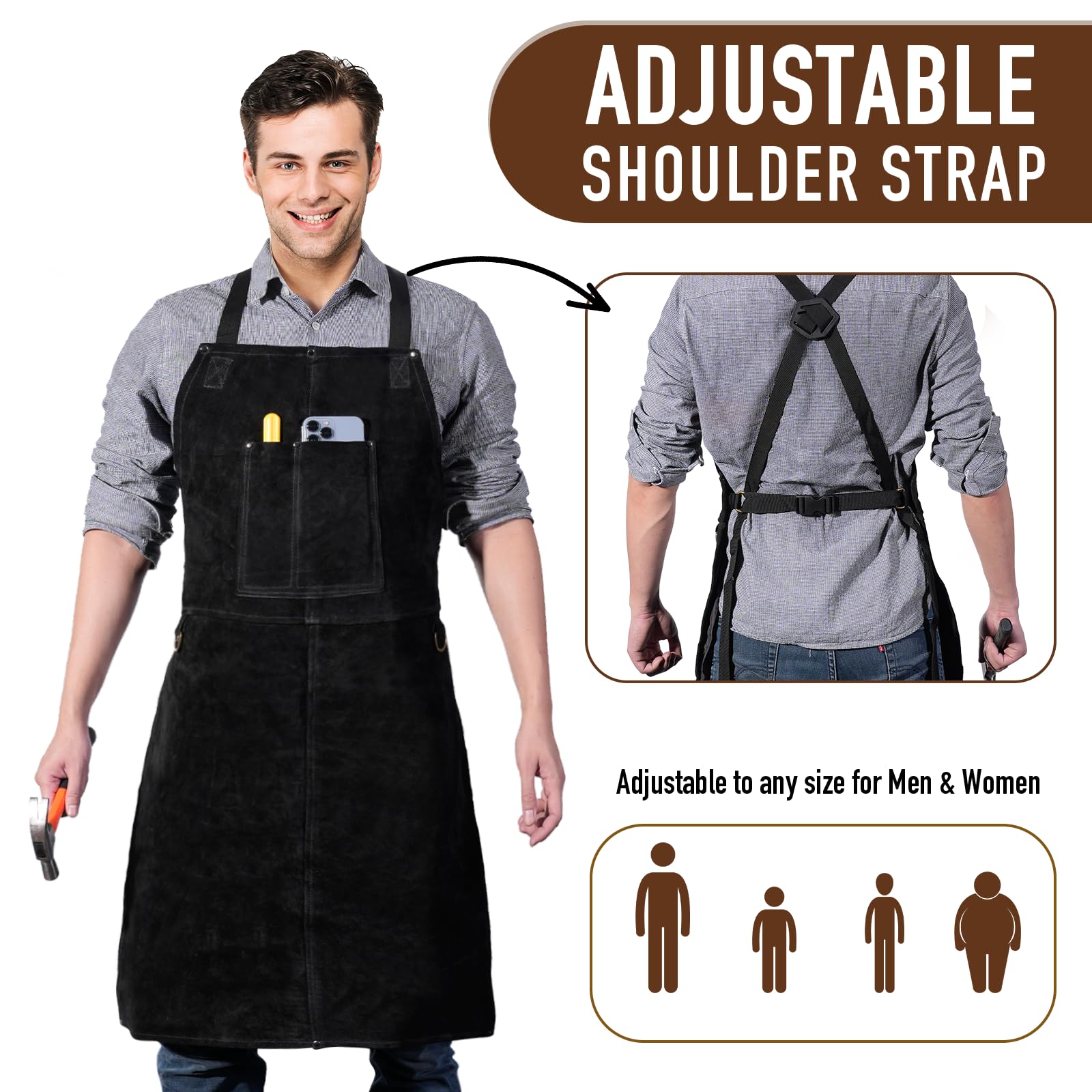 LeaSeek 24x36 inch coverage shields the torso during tasks.