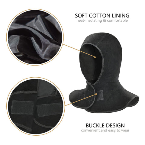 LeaSeek hood coverage around neck and shoulders for protection