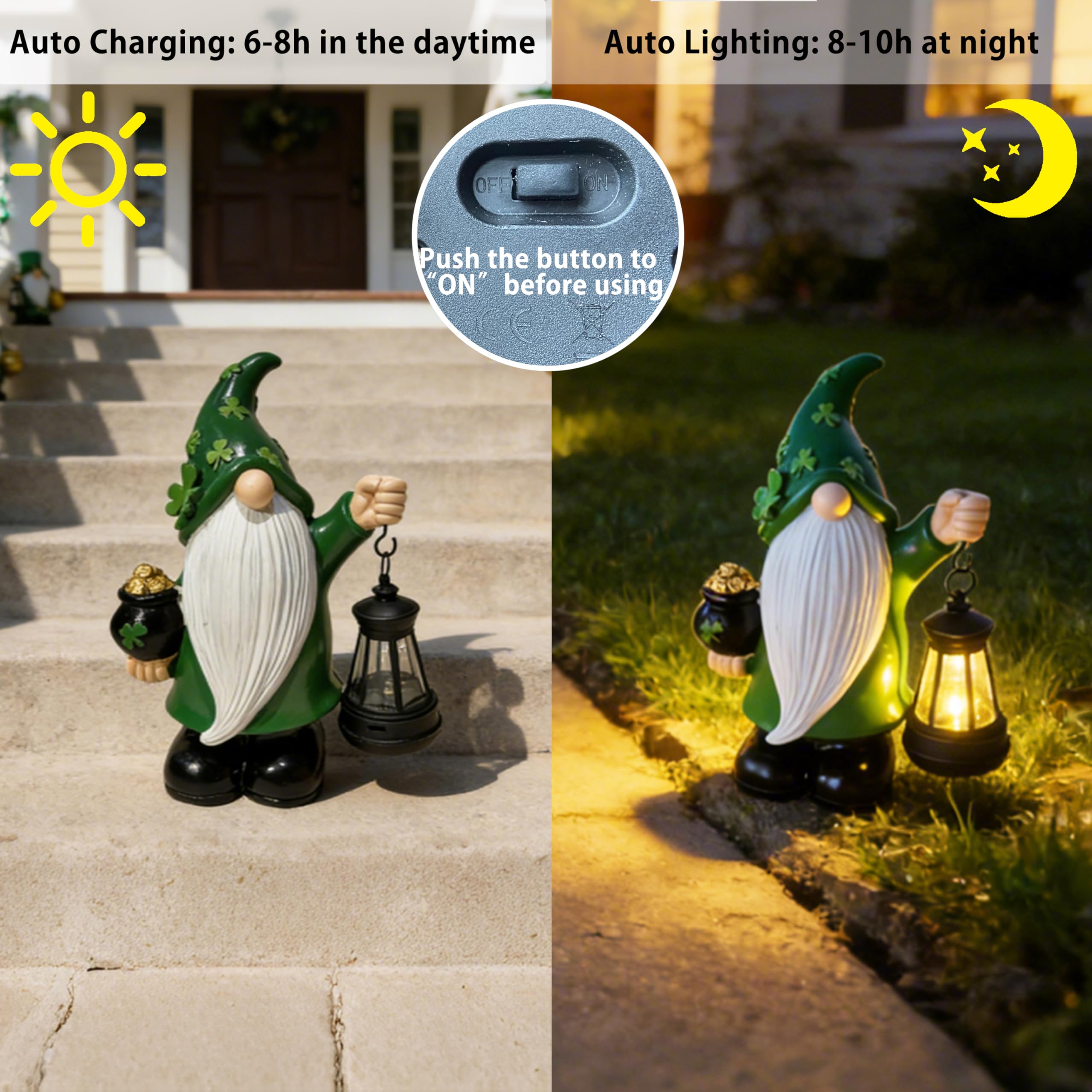 LEAESMHR Shamrock-on-gnome adds color and charm to outdoor spaces
