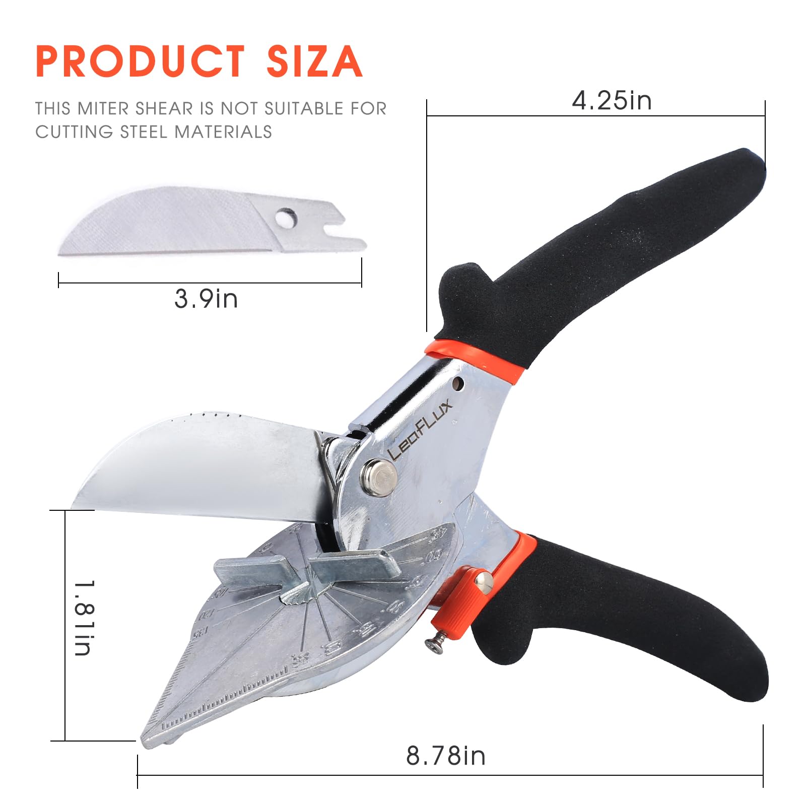 LeafLux Miter Shears ergonomic handle for comfortable use