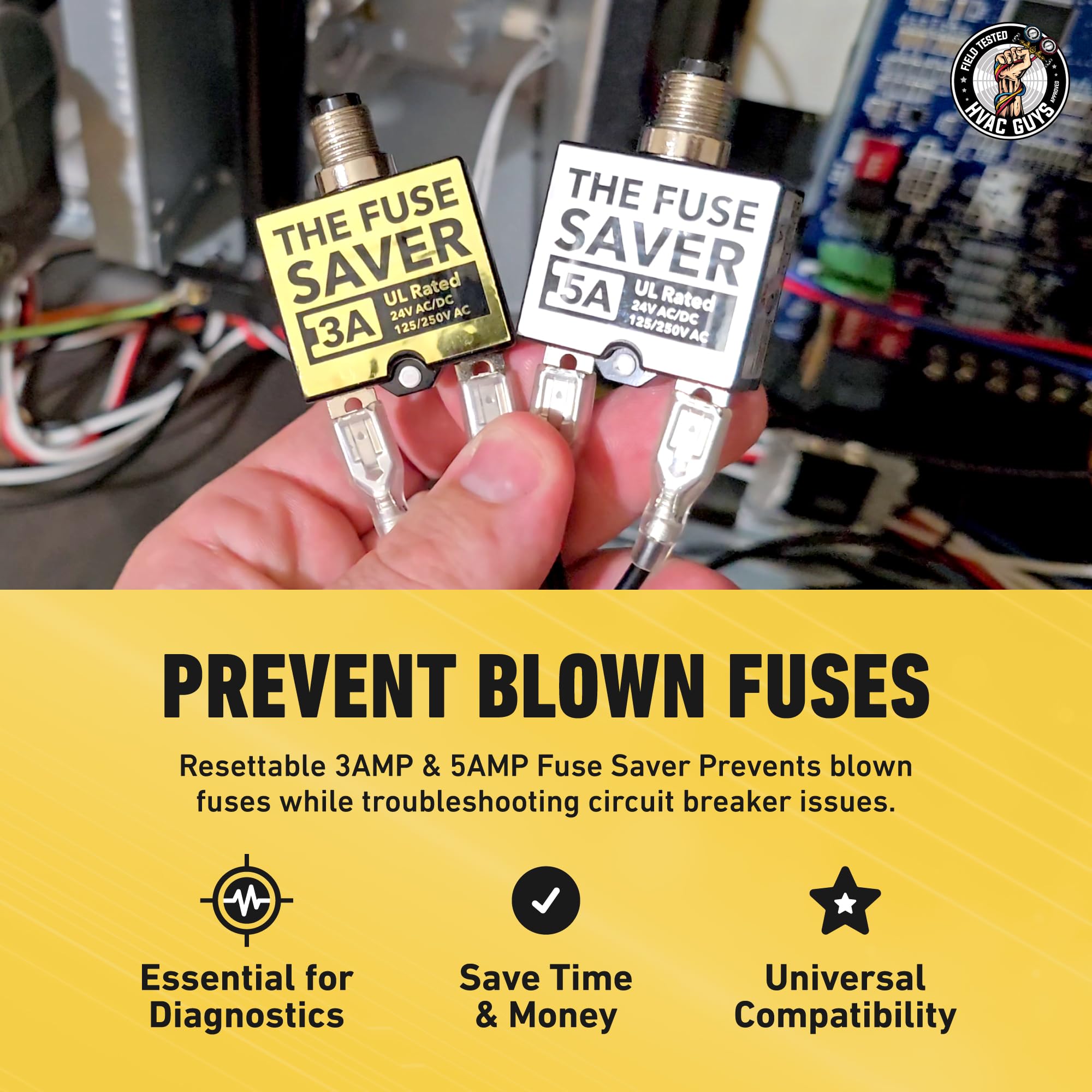 Leak Saver 3-amp fuse tool ready for quick diagnostic testing.