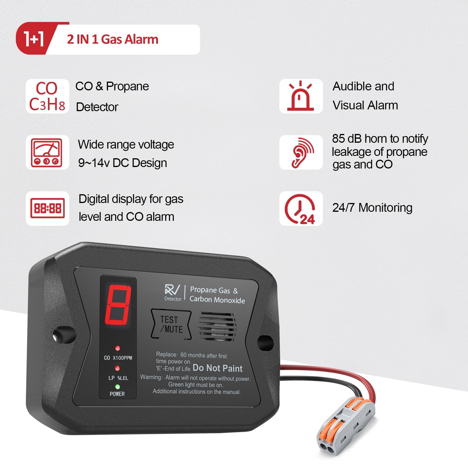 Leakbee R502 12V DC hardwired installation for seamless RV setup