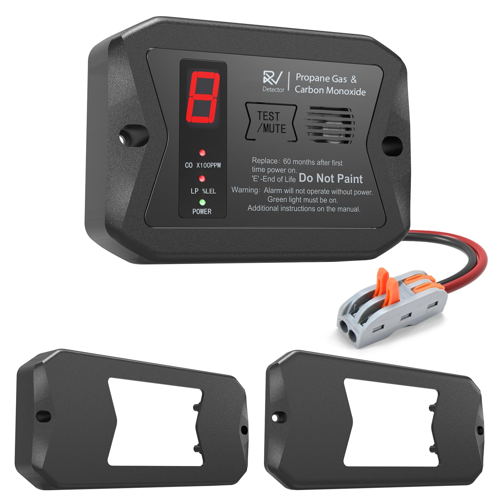 Leakbee R502 RV dual LP/CO detector front view for proactive safety in travel