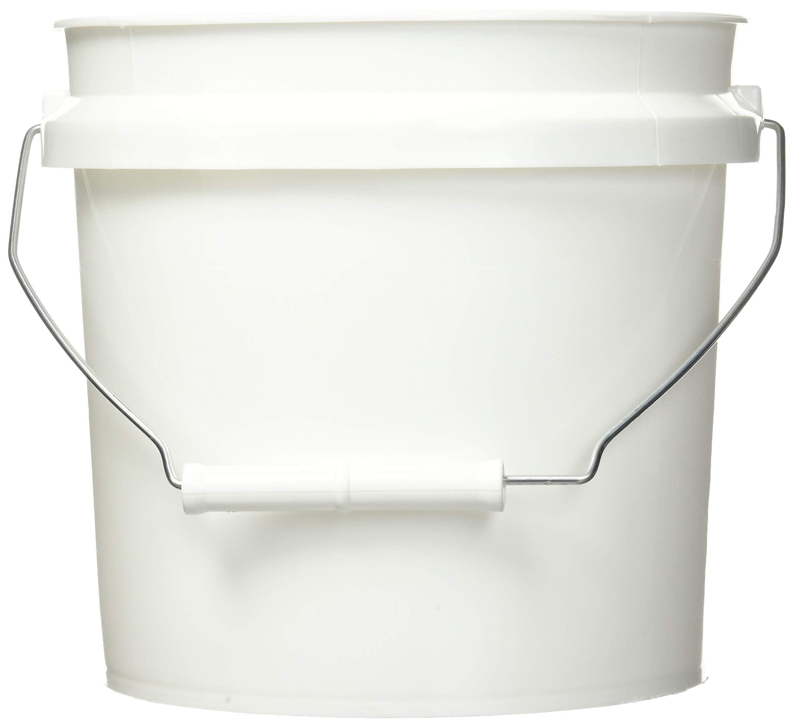Leaktite 1-gallon white pail front view, ideal for paint mixing and storage.