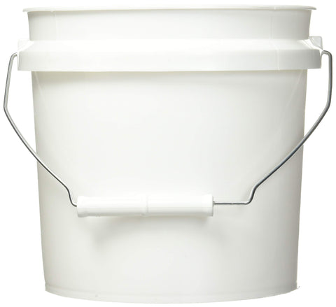 Leaktite 1-gallon white pail front view, ideal for paint mixing and storage.