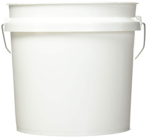 Leaktite 1-gallon white pail with lid, ready for sealing and storage.