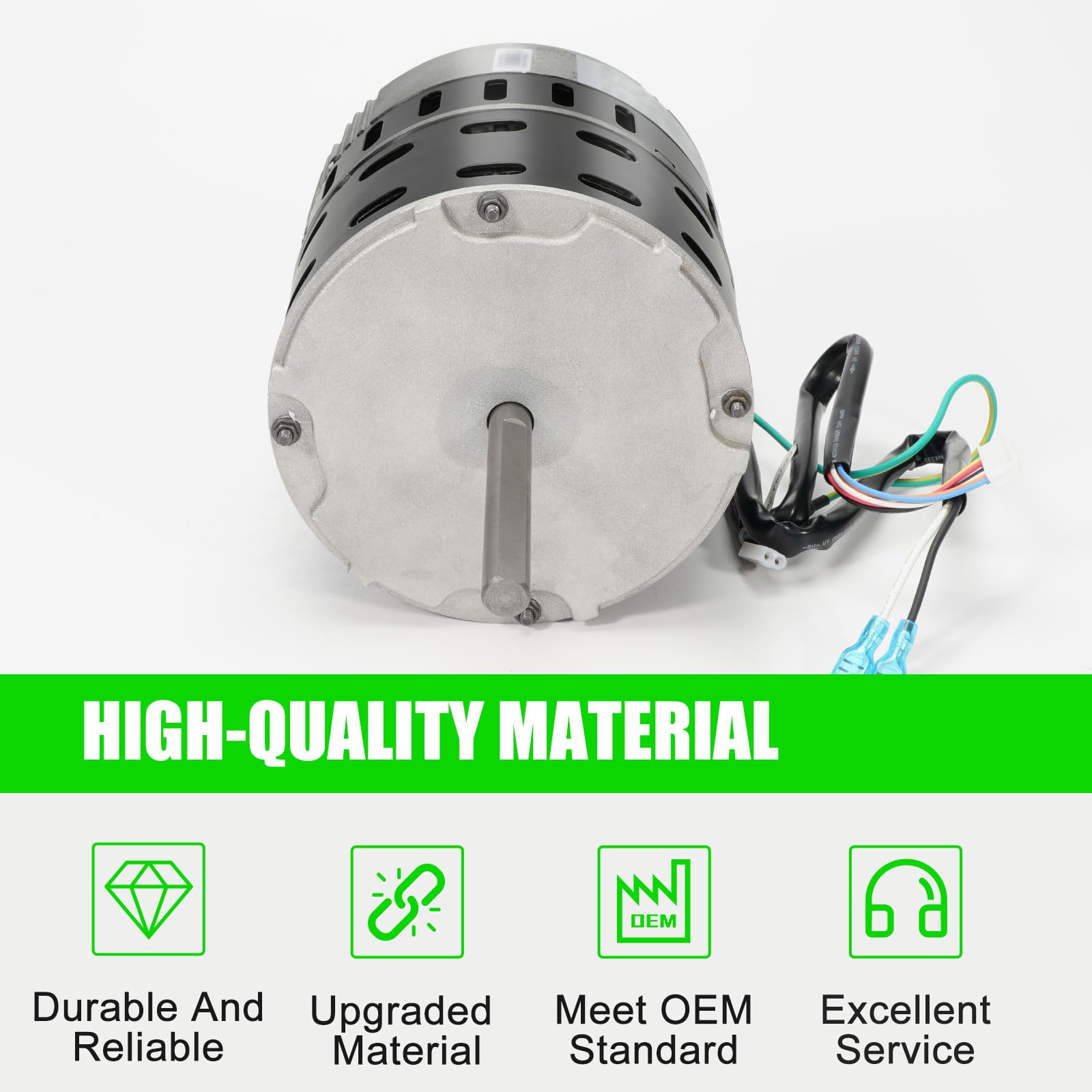 Installed furnace blower in housing demonstrates smooth airflow and steady operation