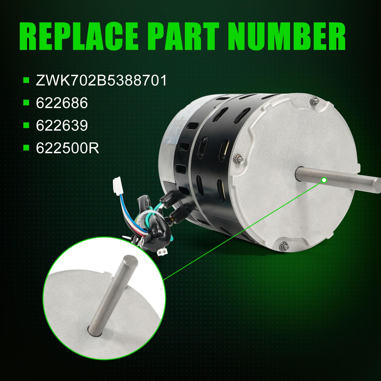Close-up label with compatible part numbers for Intertherm furnaces