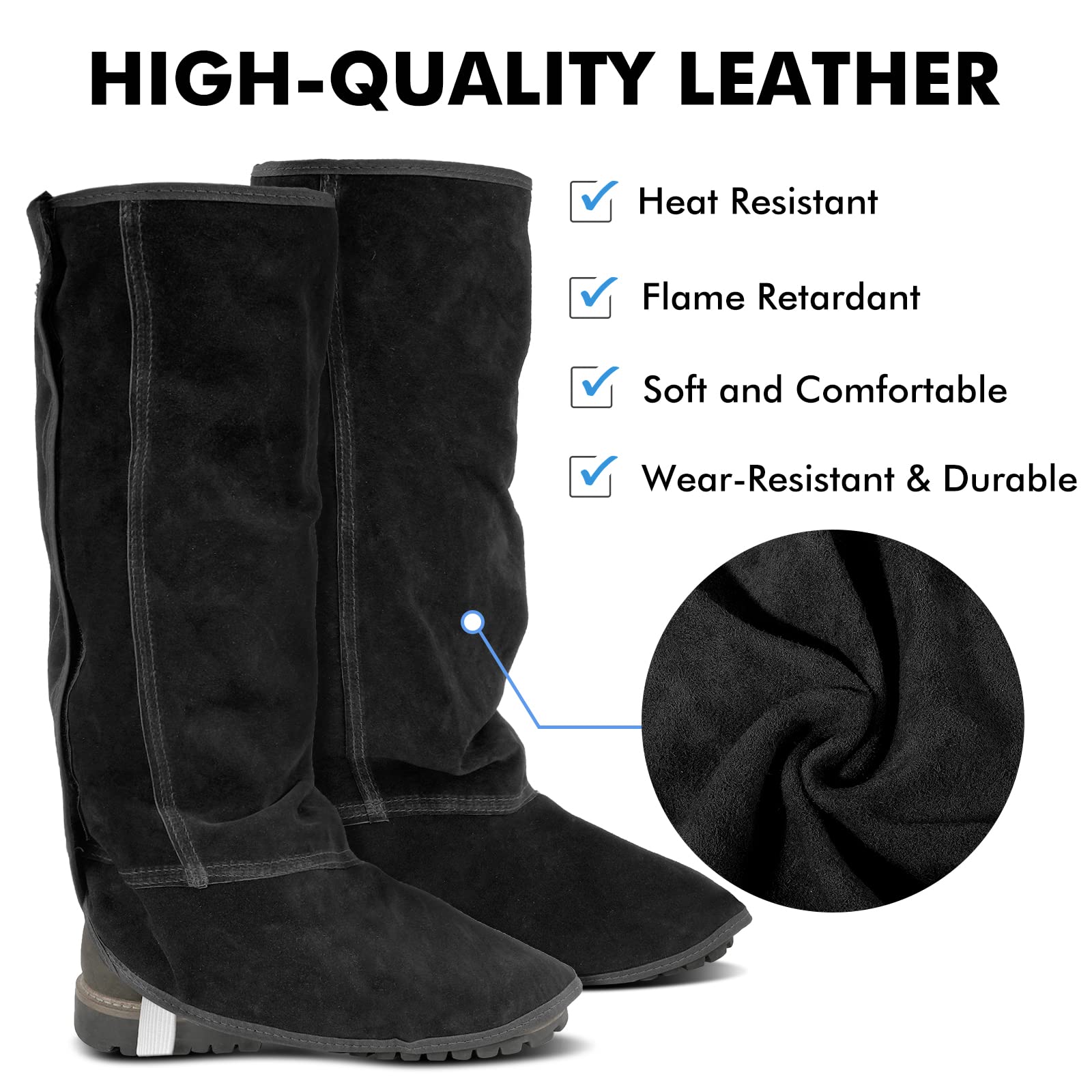 Close-up of LeaSeek leather texture highlighting durability and heat resistance