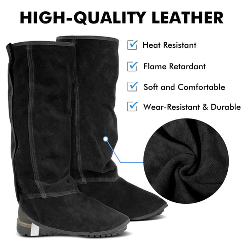 Close-up of LeaSeek leather texture highlighting durability and heat resistance