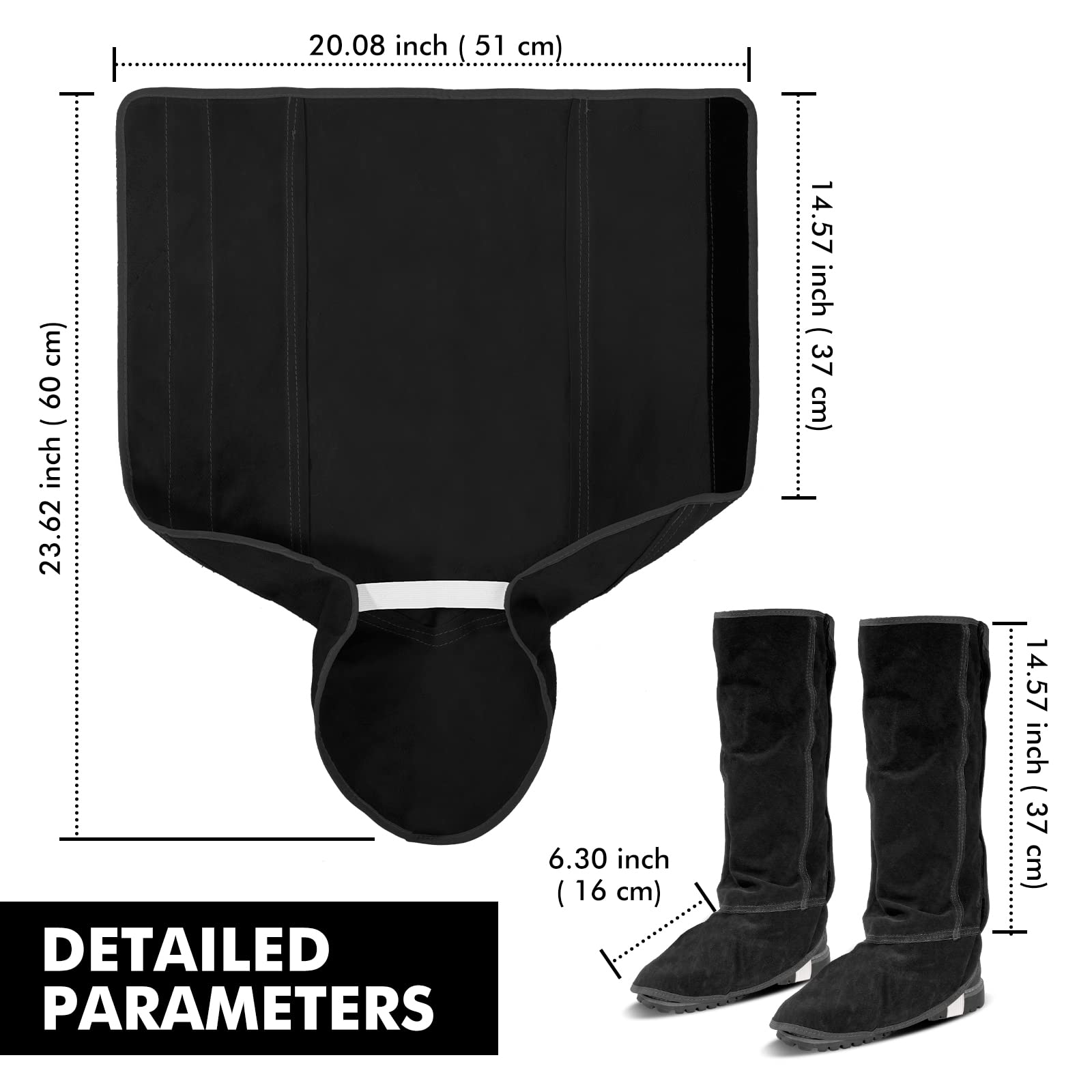 Elastic bottom keeps LeaSeek spats in place during movement