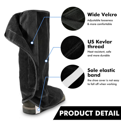 Kevlar-stitched LeaSeek welding spats resist unraveling during tough work