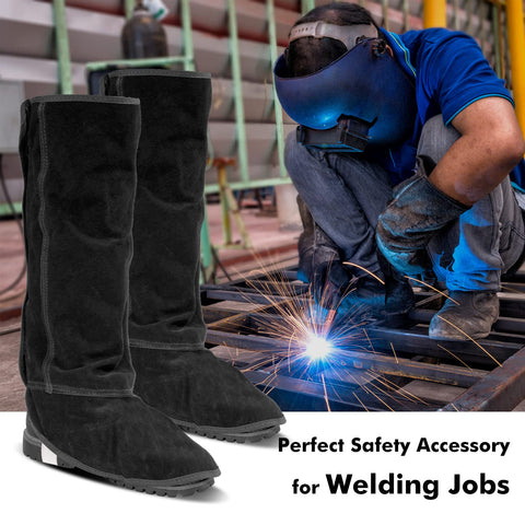 Sparks and splashes deflected by LeaSeek spats for added protection