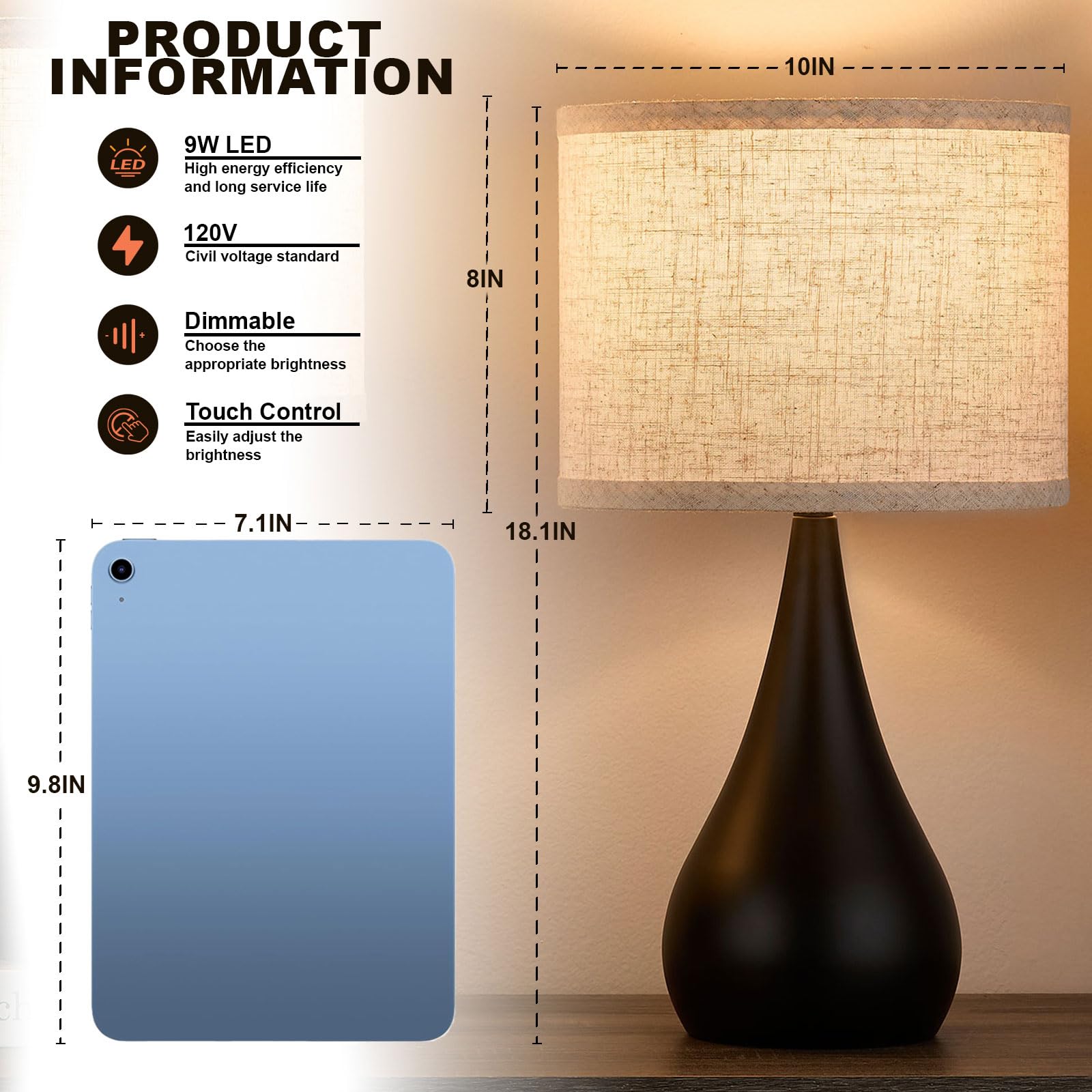 Leasgy 18.1'' black iron desk lamp base adds stylish stability to your workspace.