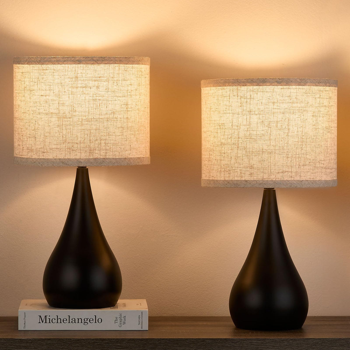 Leasgy 18.1'' nightstand lamp base supports stable bedside lighting with a sleek look.