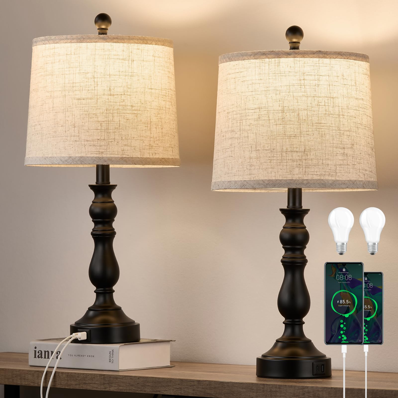 Leasgy 23-inch farmhouse lamps base provides solid stability for living spaces.
