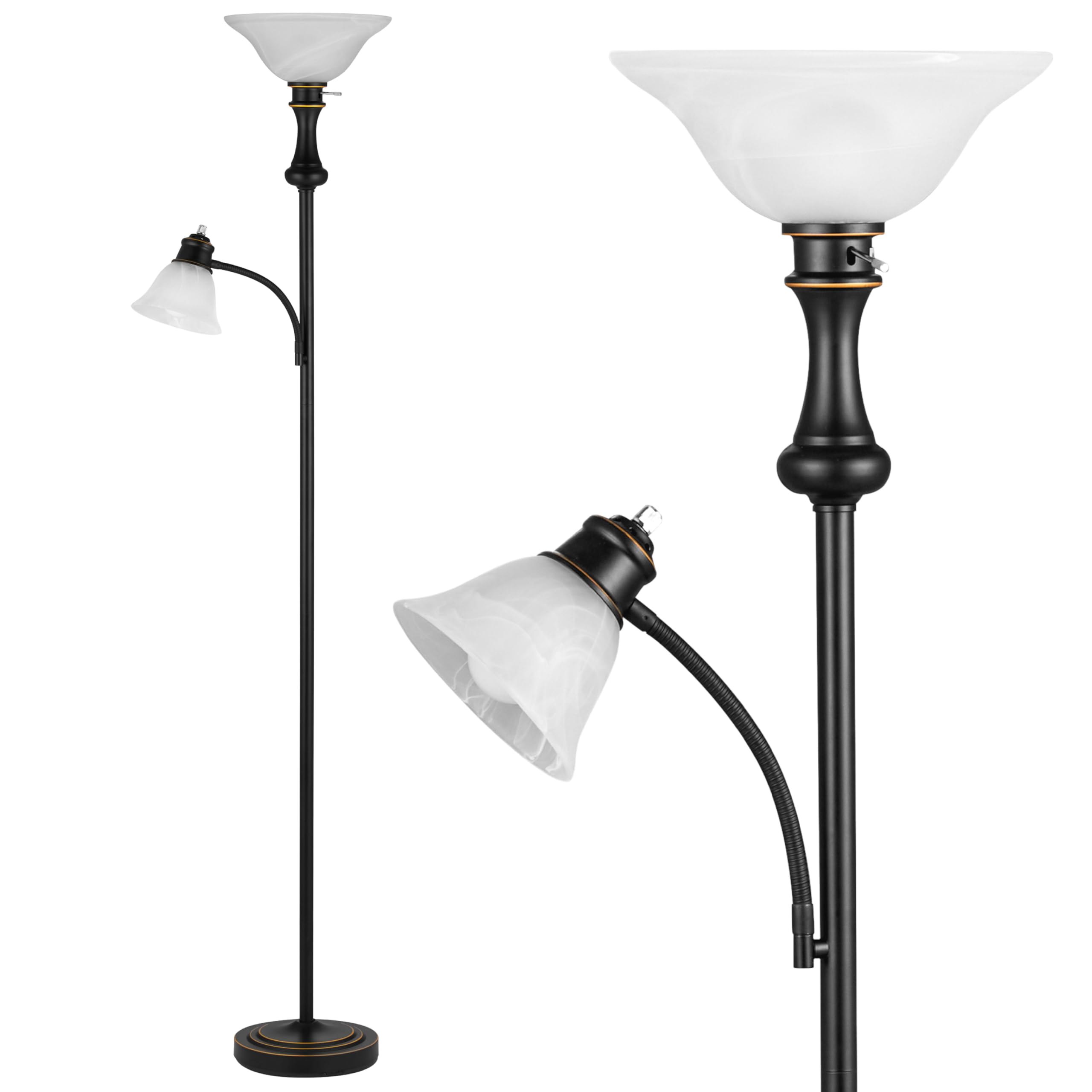 Leasgy 71-inch floor lamp with arc reading focus for versatile living room lighting.