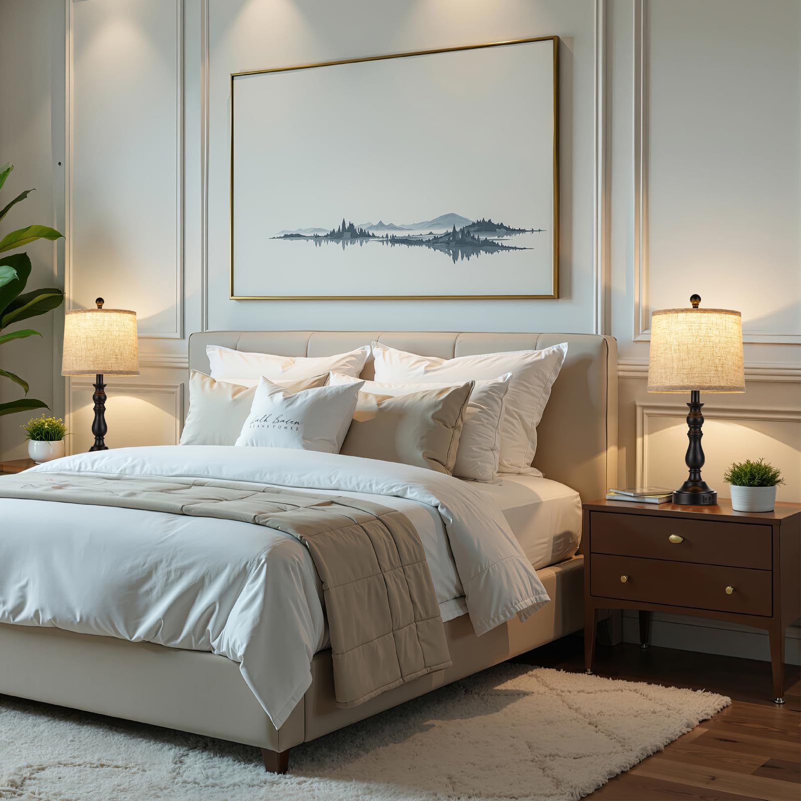 Leasgy nightstand lamps knob switch simplify mood lighting control.