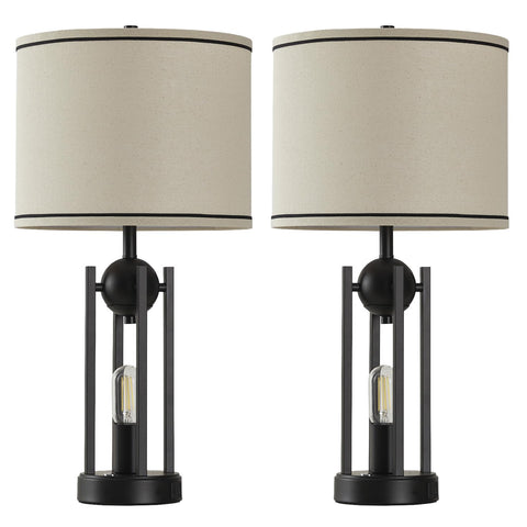Leasgy black farmhouse lamps enhance bedrooms and living areas.
