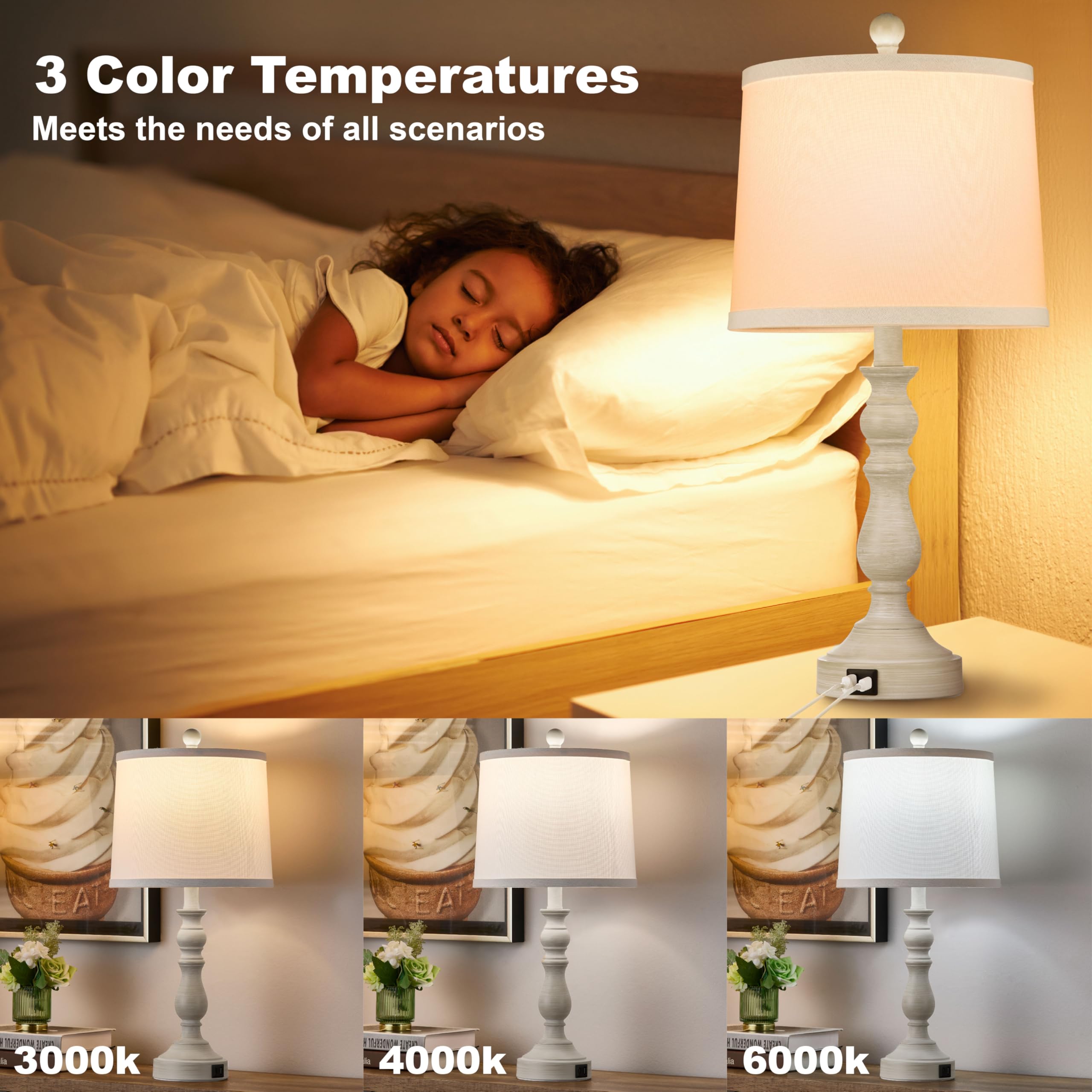 Leasgy linen shade adds rustic charm and soft diffusion.