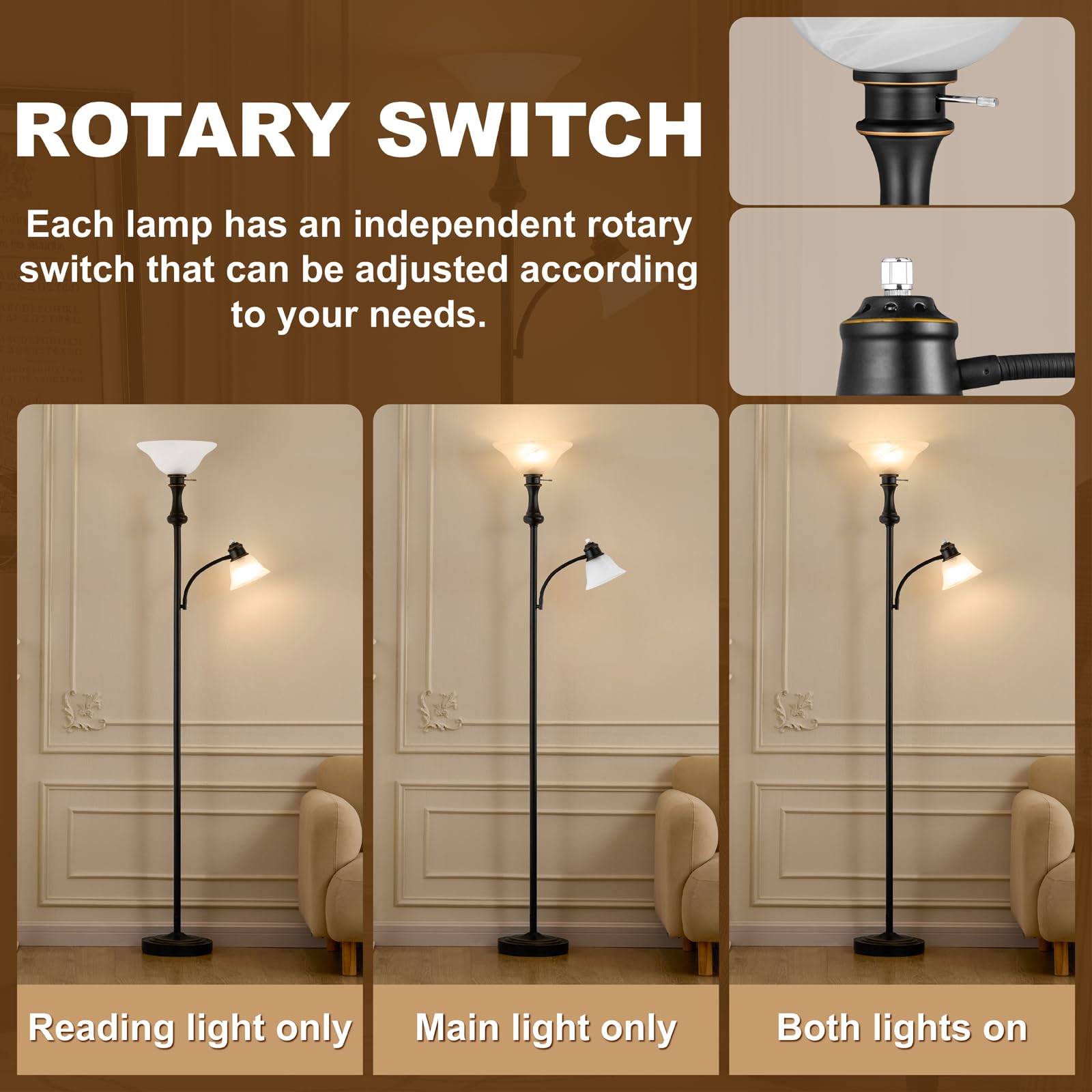 Leasgy glass shade glow provides soft, natural illumination for any space.