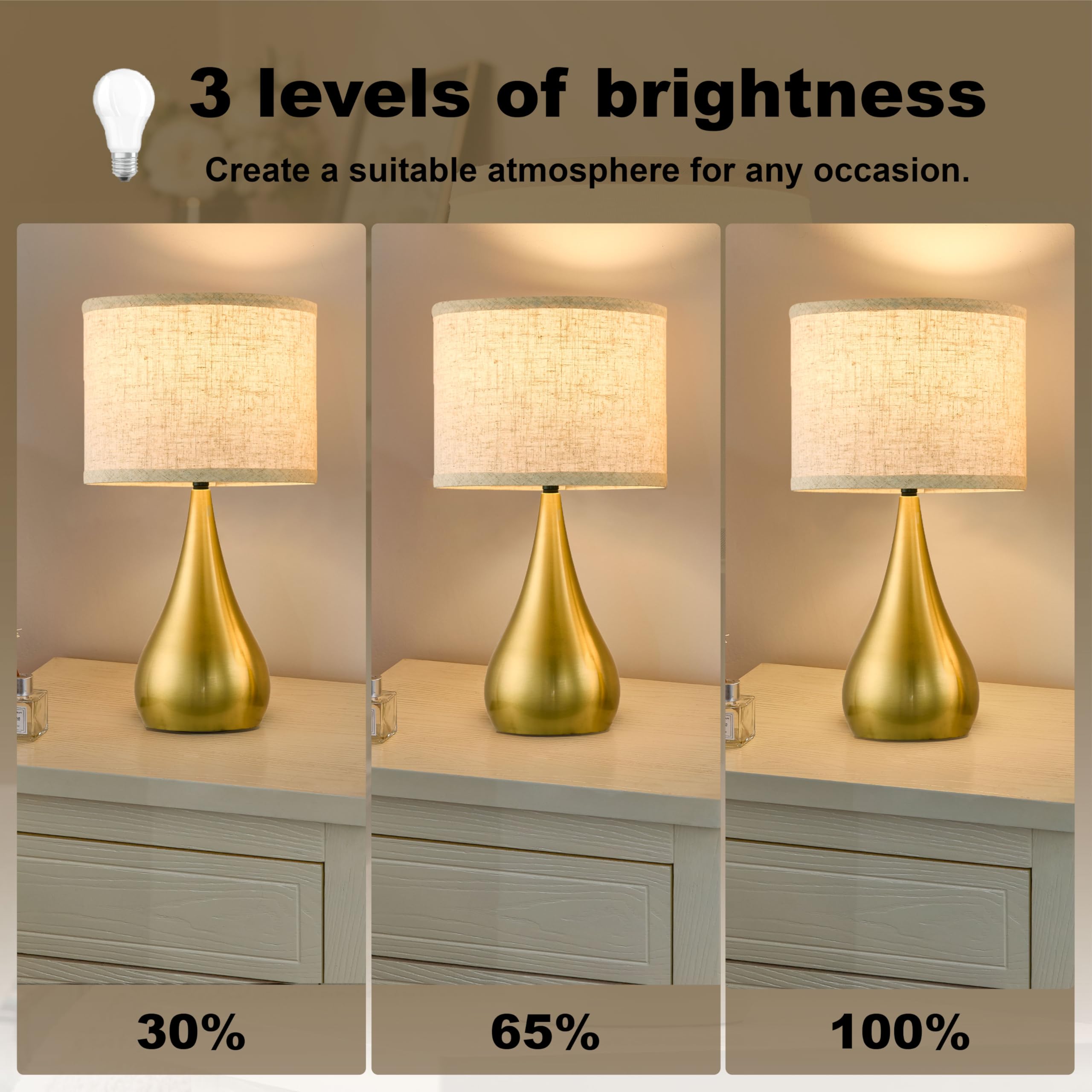 Leasgy heavy iron base adds stability for reliable bedside lighting.