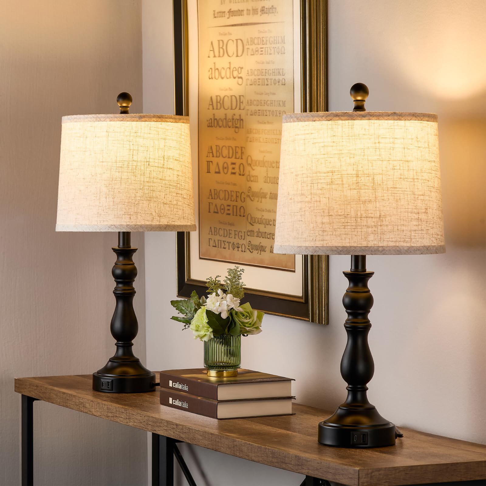 Leasgy living room lamps LED bulbs included for instant, soft illumination.