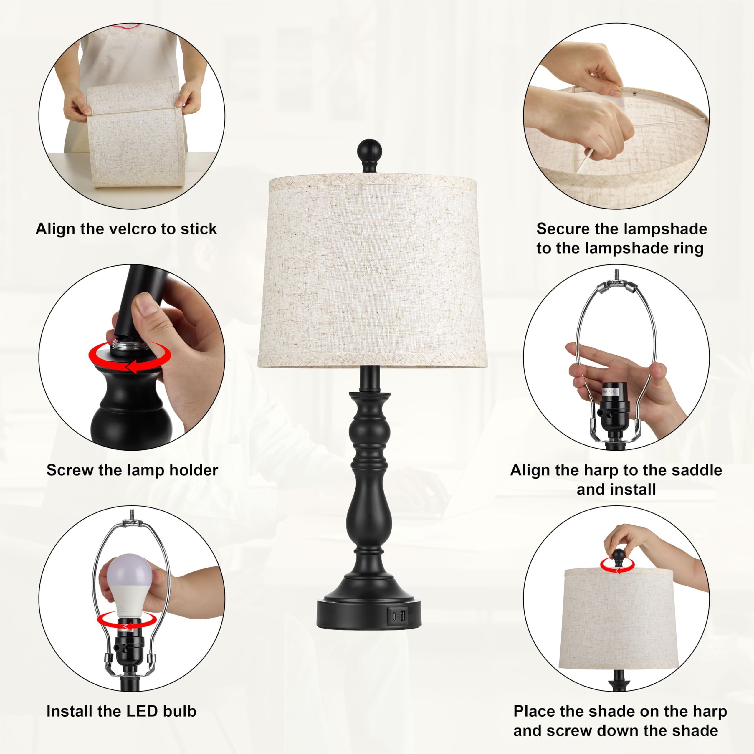 Leasgy two-pack lamp set offers coordinated lighting for two spaces.