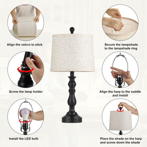 Leasgy two-pack lamp set offers coordinated lighting for two spaces.