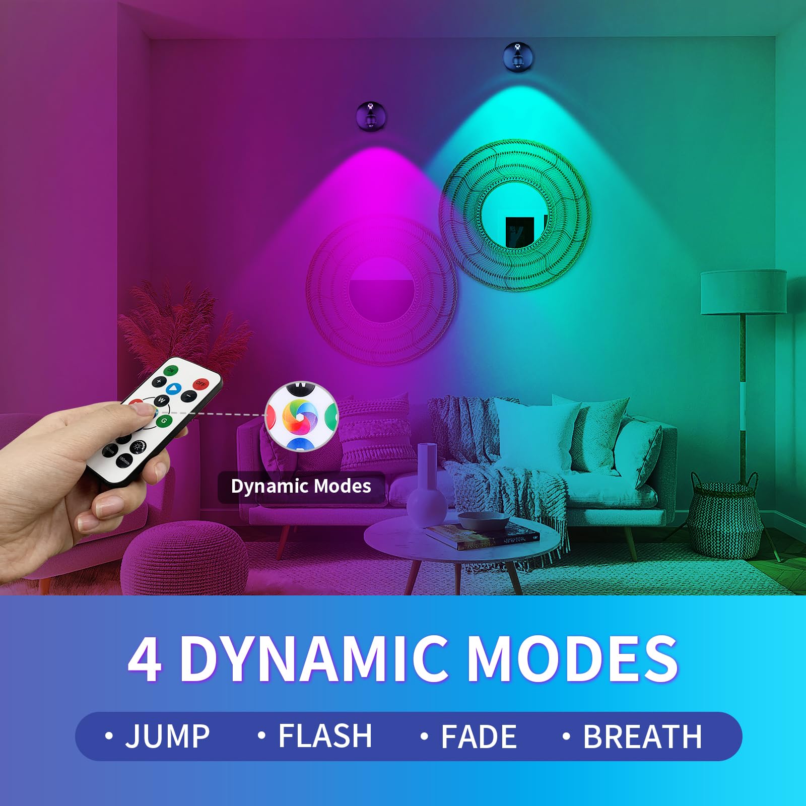 LEASTYLE Spotlight head rotates 350° for flexible lighting angles.