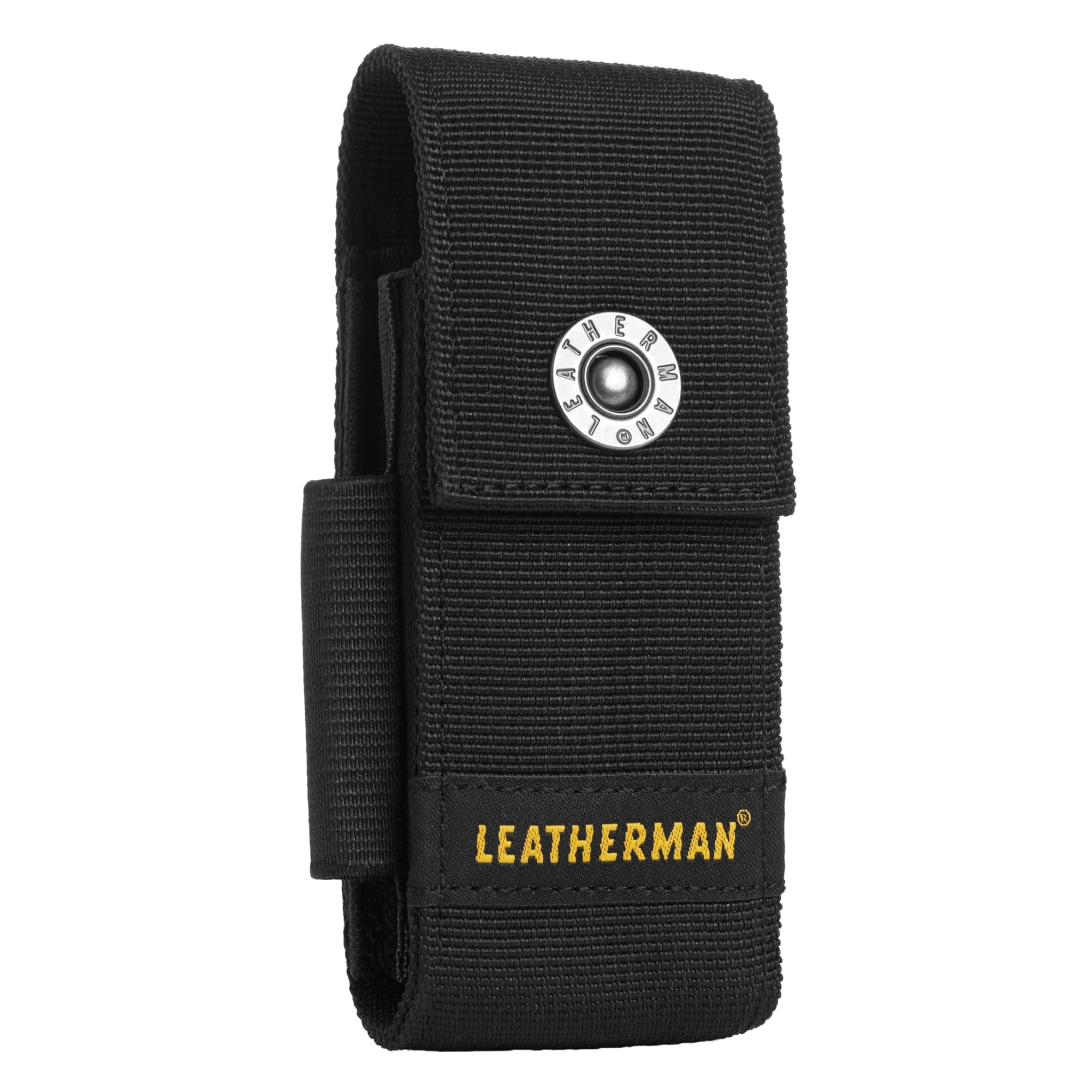 LEATHERMAN premium sheath shows ballistic nylon durability for daily carry.