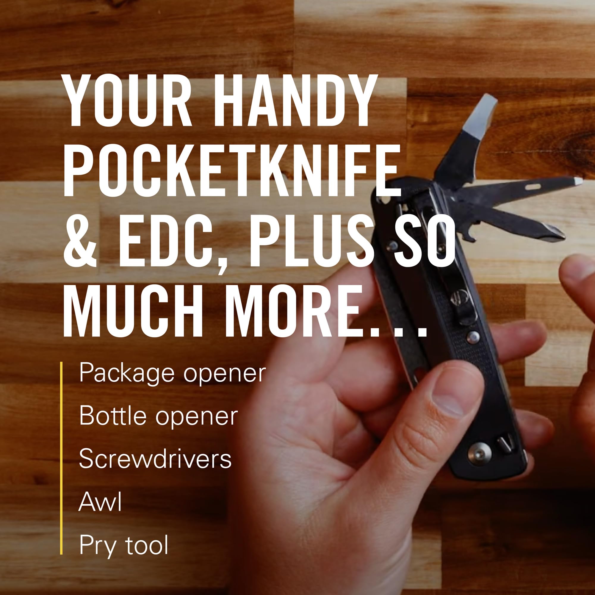 Leatherman Free K2 folding knife blade tucked away for safe storage and travel.