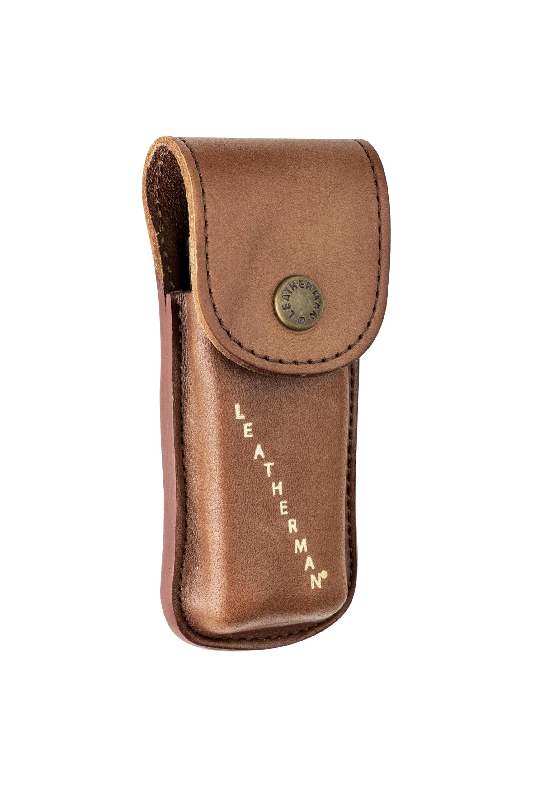 LEATHERMAN Heritage Leather Snap Sheath large brown holds a tool securely on belt