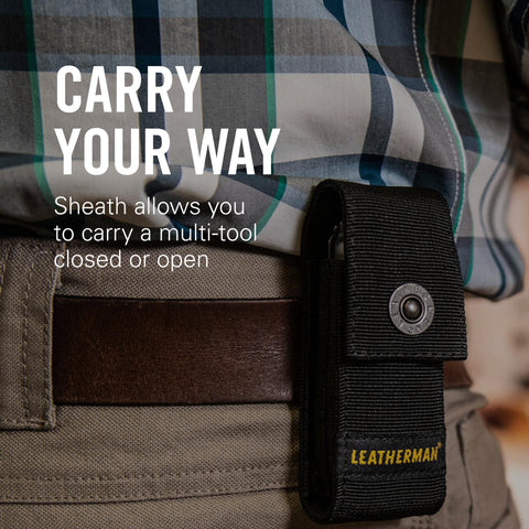 LEATHERMAN sheath internal pockets hold Bit Kit and small tools securely.
