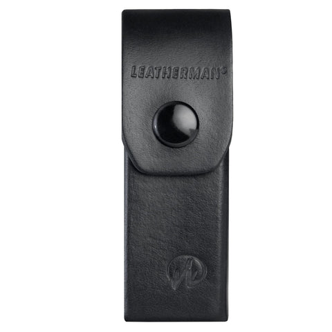LEATHERMAN leather box sheath holds Skeletool securely for quick access.