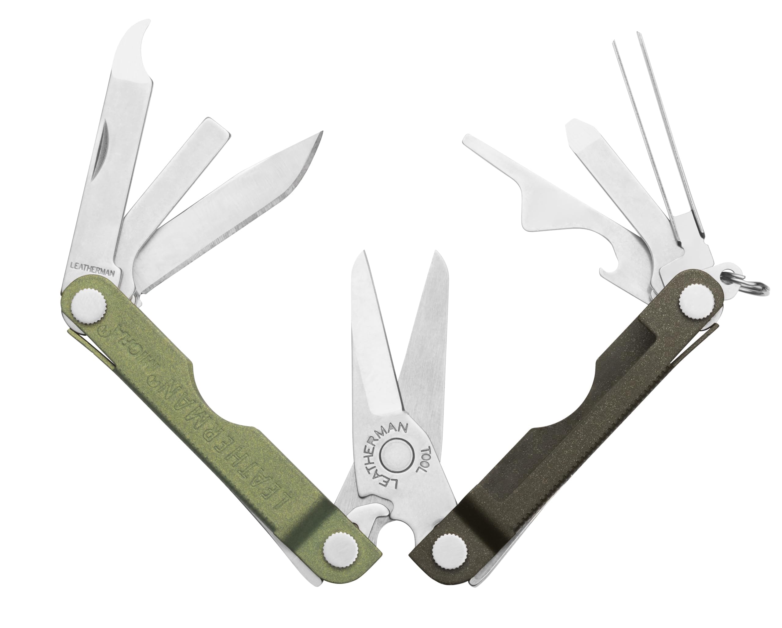 Leatherman Micra clipped to a keychain, portable and ready