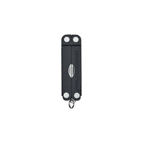 Leatherman Micra knife and tools clipped to bag for grab-and-go tasks.