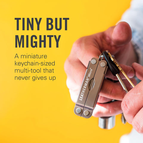 Leatherman Micra knife close-up highlighting compact blade for small cuts.