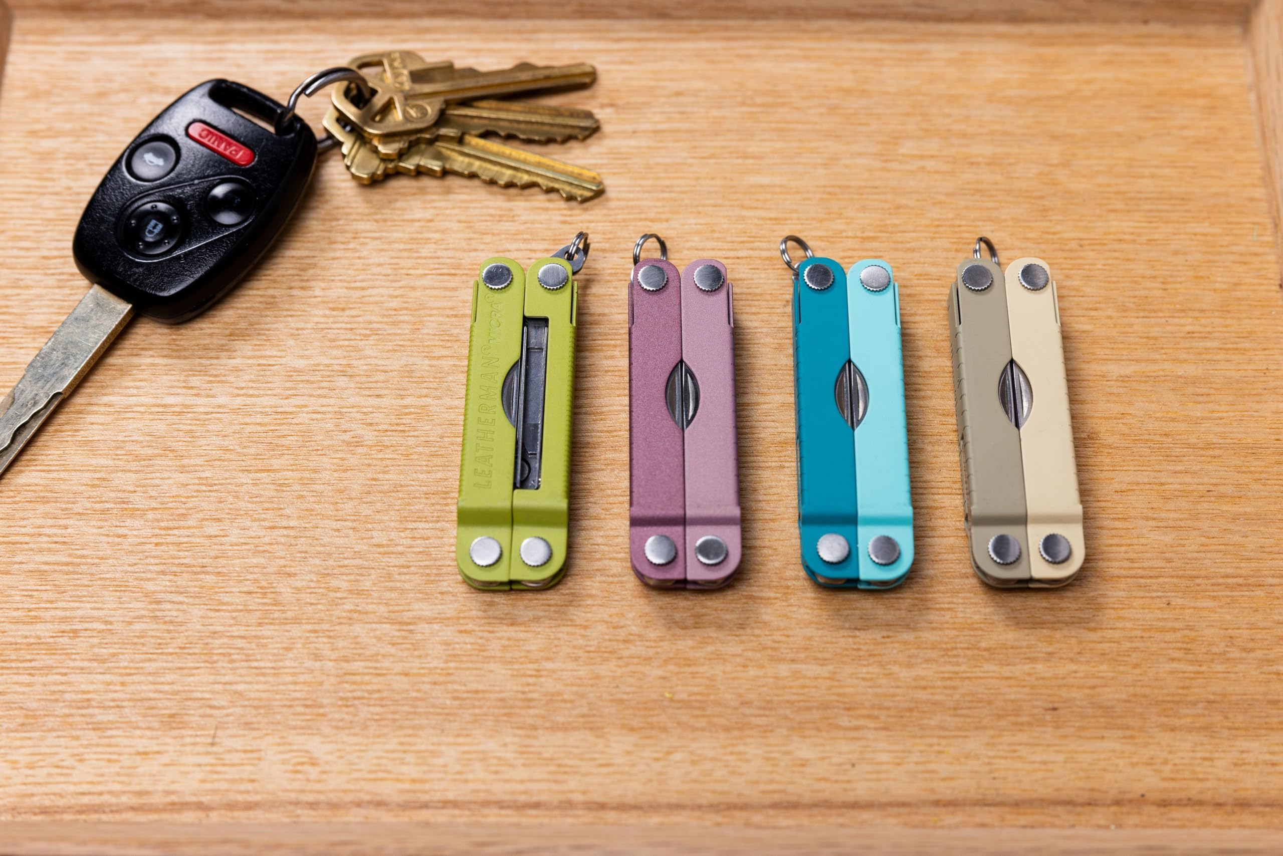 LEATHERMAN Micra small screwdrivers, tackle adjustments anywhere.