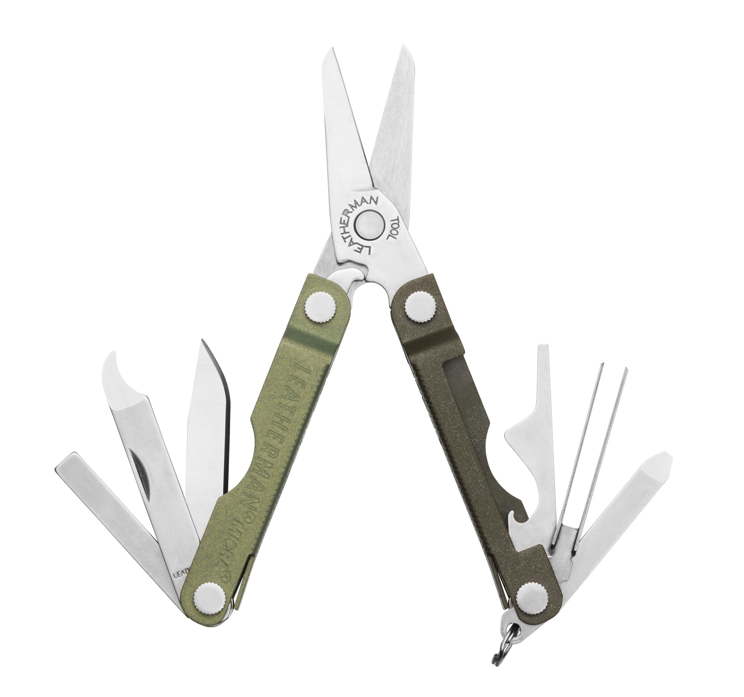 Leatherman Micra spring colorway front view, ideal for everyday carry