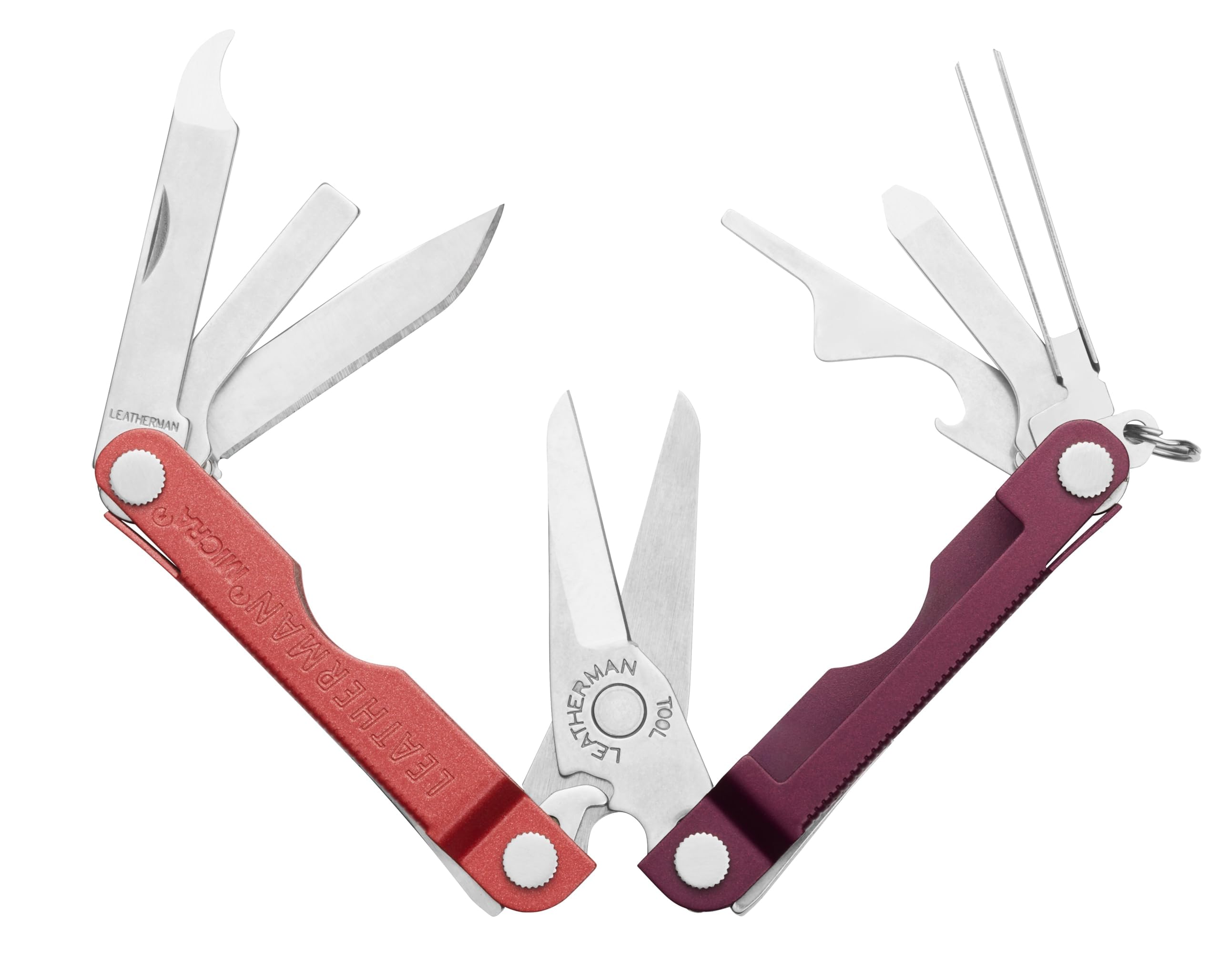 Leatherman Micra spring-action scissors for precise trimming while traveling.