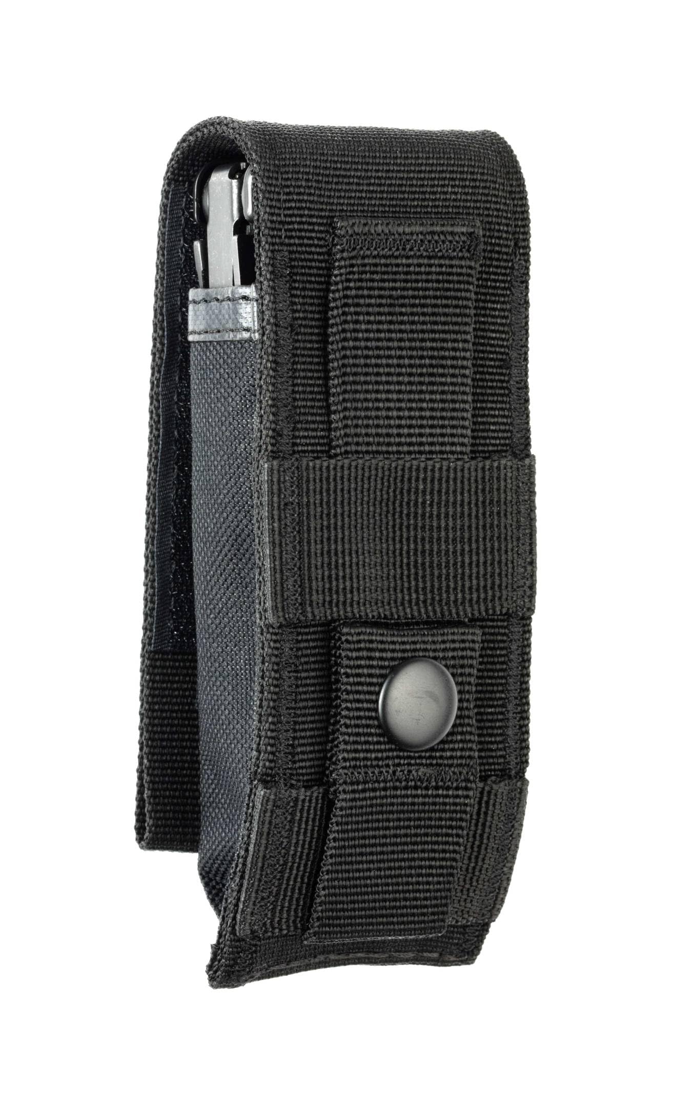 Leatherman MOLLE sheath for gear organization on backpacks and vests.