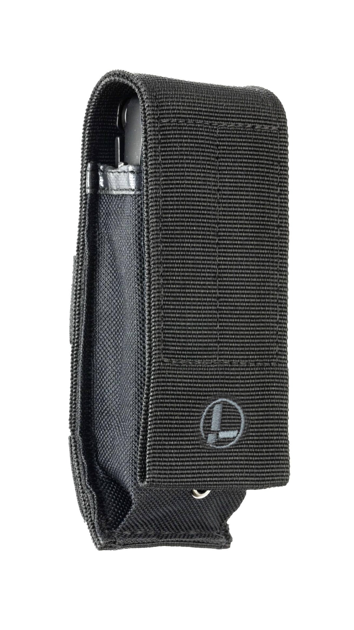 Leatherman MOLLE sheath with three elastic pockets keeps tools organized and ready.