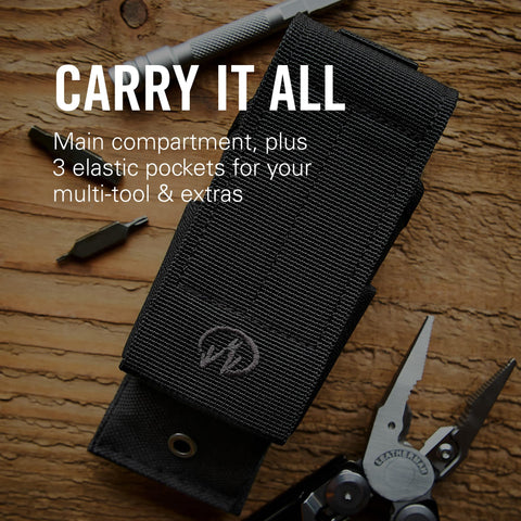 Leatherman multi-tool sheath in sturdy nylon protects tools on-site