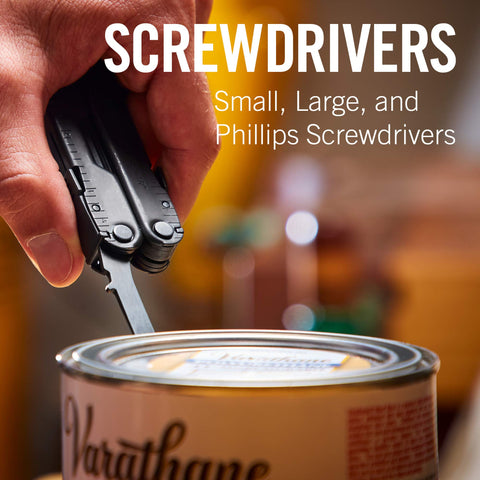 LEATHERMAN Rebar knife and screwdrivers close-up, versatile everyday tools