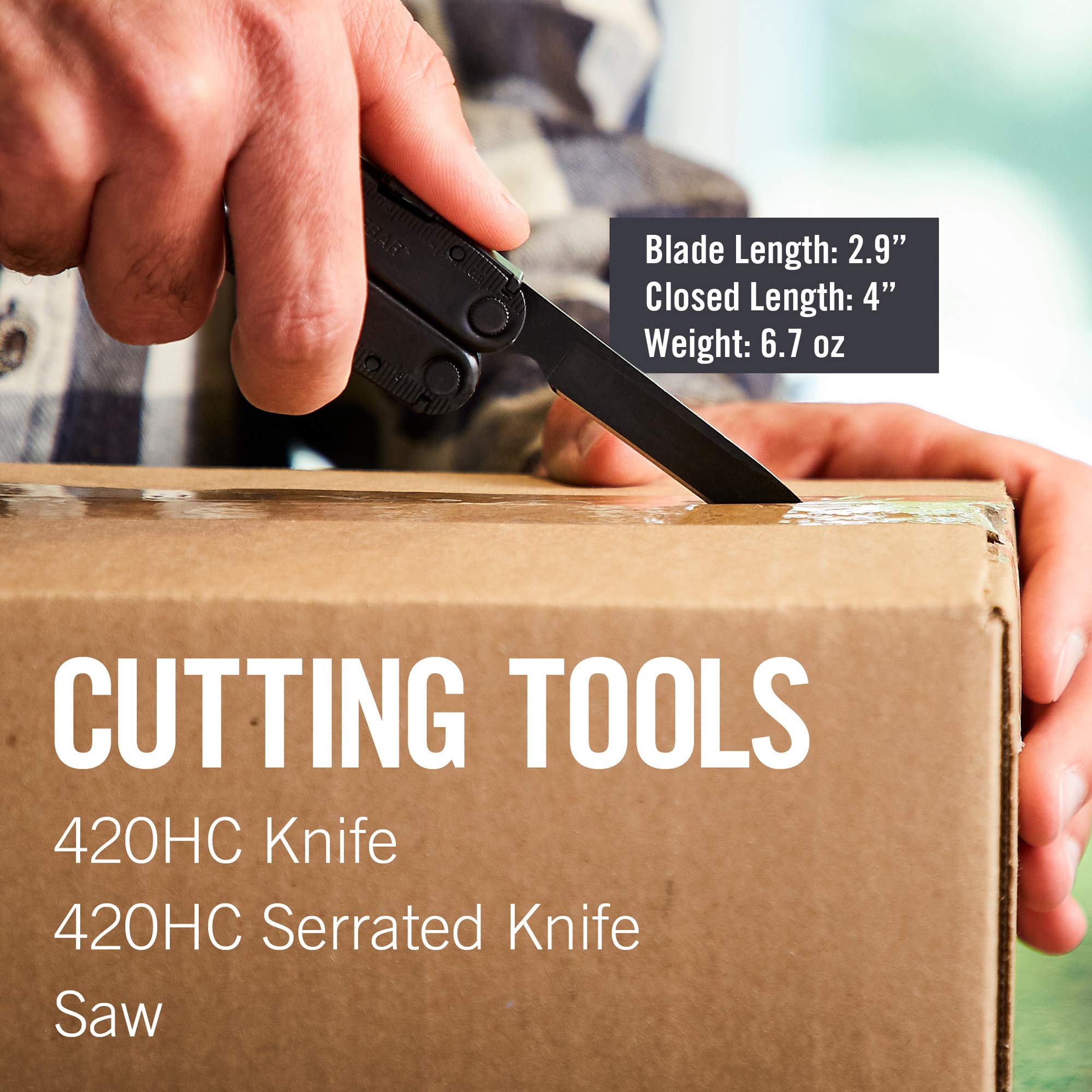 LEATHERMAN Rebar removable cutters close-up for easy maintenance on tough wires