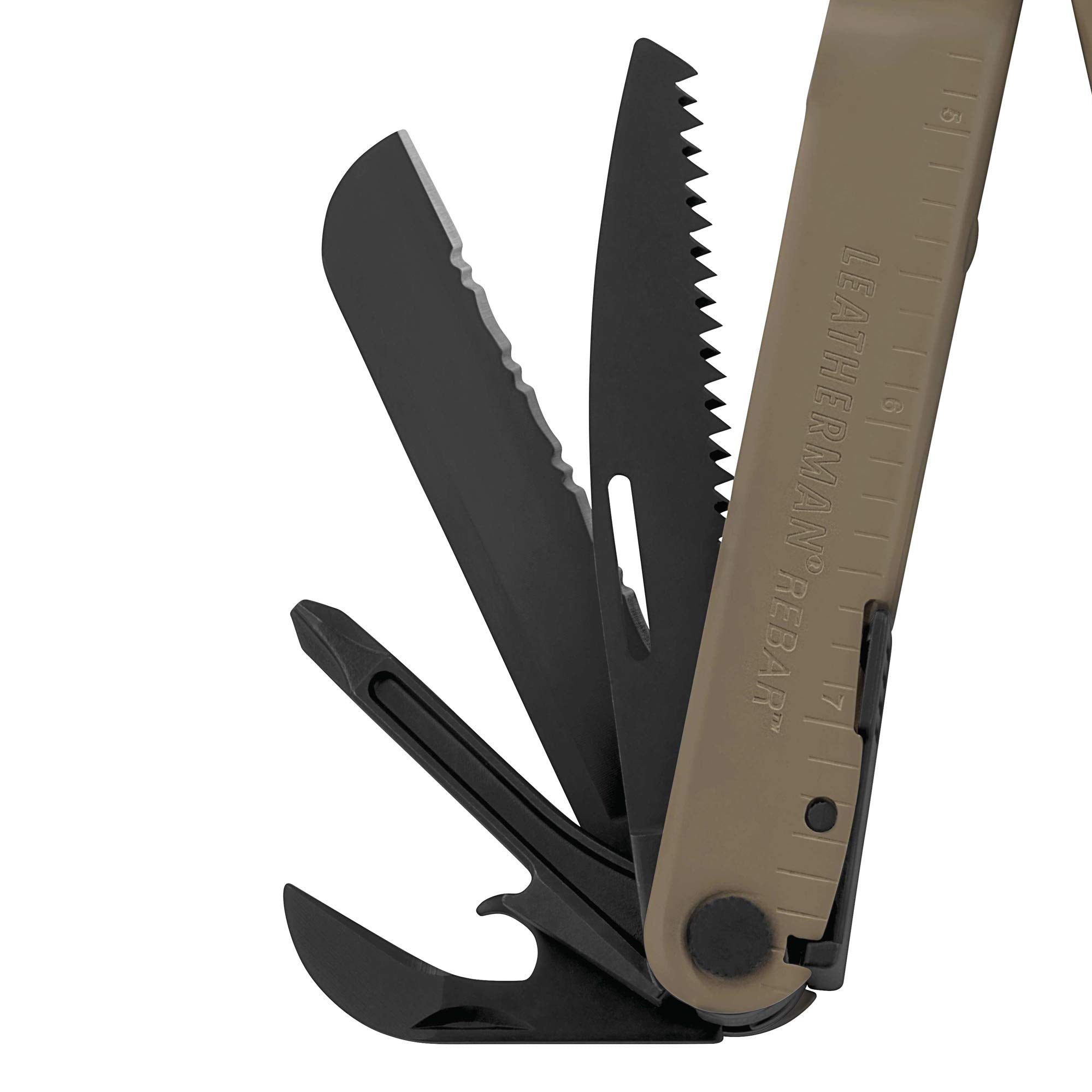 Leatherman Rebar saw in use for quick, precise wood cutting.