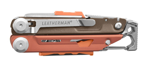 Leatherman Signal fire starter ready for campfire ignition.