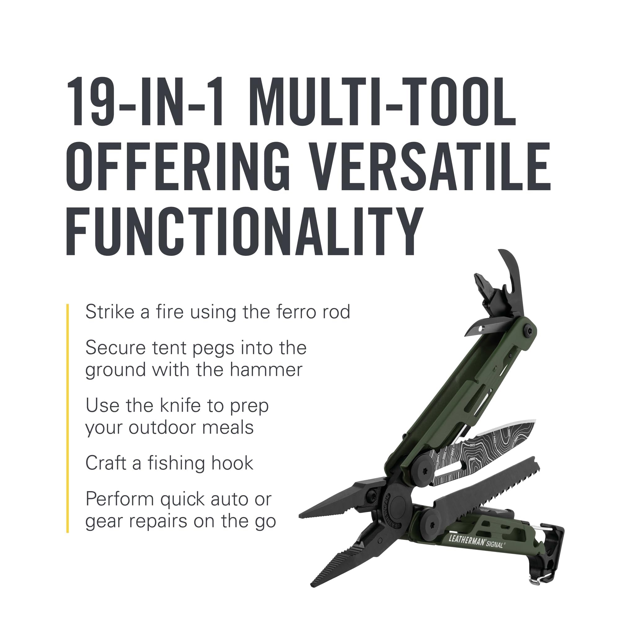 LEATHERMAN Signal hammer for tent setup and stake anchors