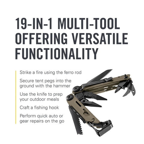 Leatherman Signal knife blade for cutting cord and straps.